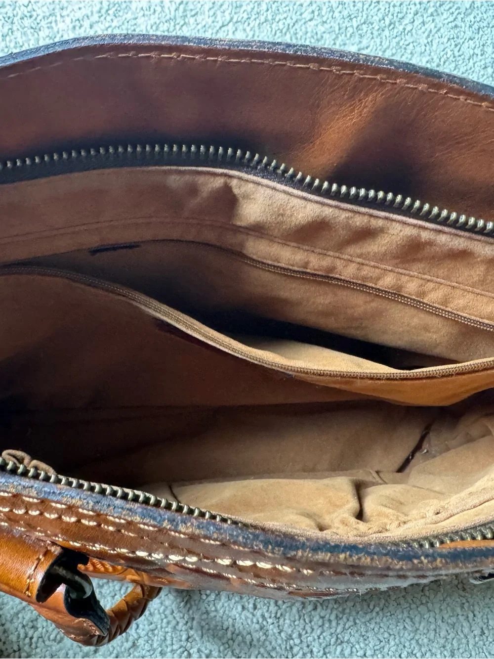 Patricia Nash Tooled Leather Satchel in Cognac - Picture 3 of 4